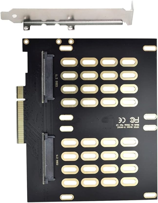 PCIE Express 3.0 Gen3 X8 X16 Raid Card to Dual 2X U.2 SFF-8639 SSD VROC Raid0 Hyper Adapter Pack of 2 V1905