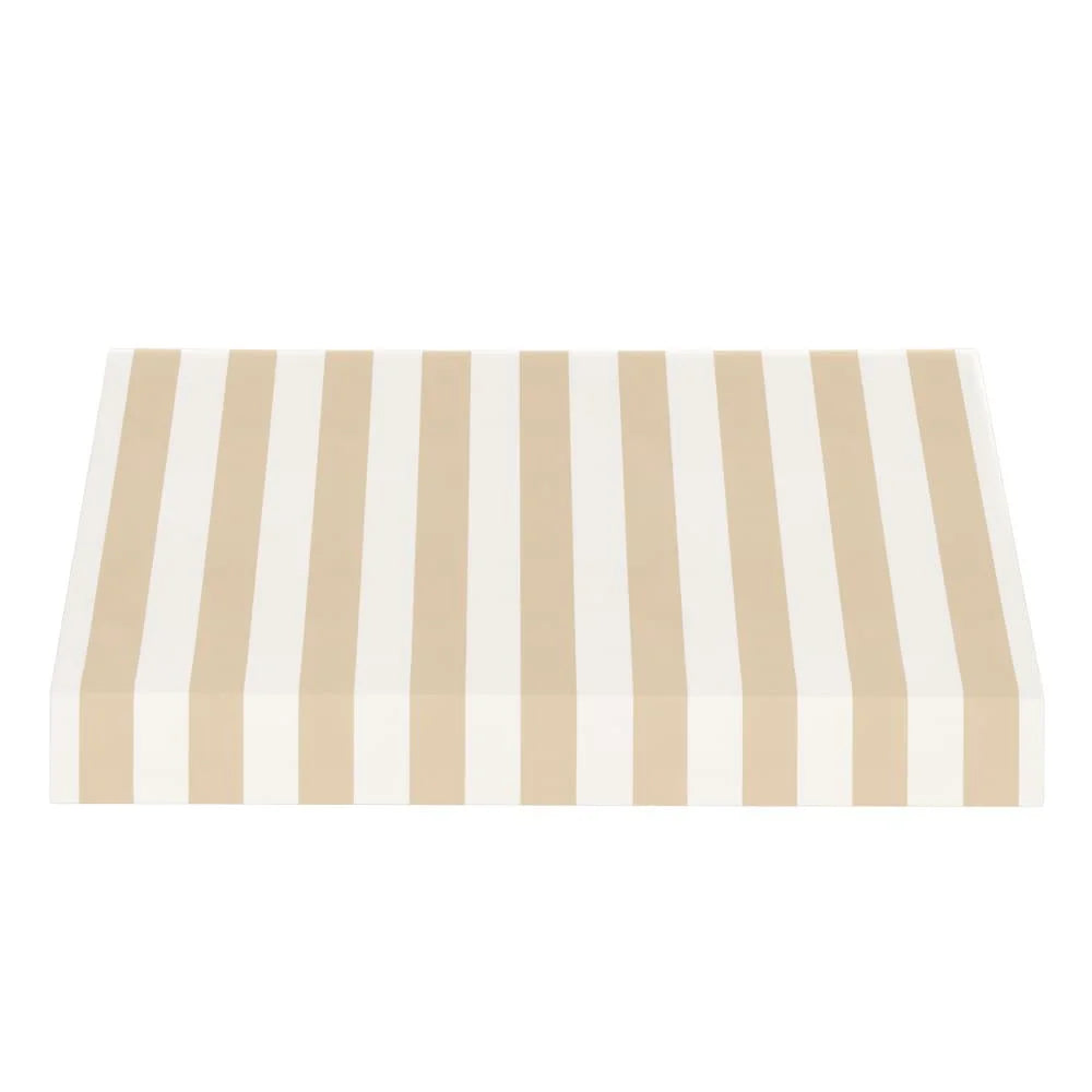 10.375 ft Fixed Awning Acrylic Fabric, Linen/White Stripe E950244
