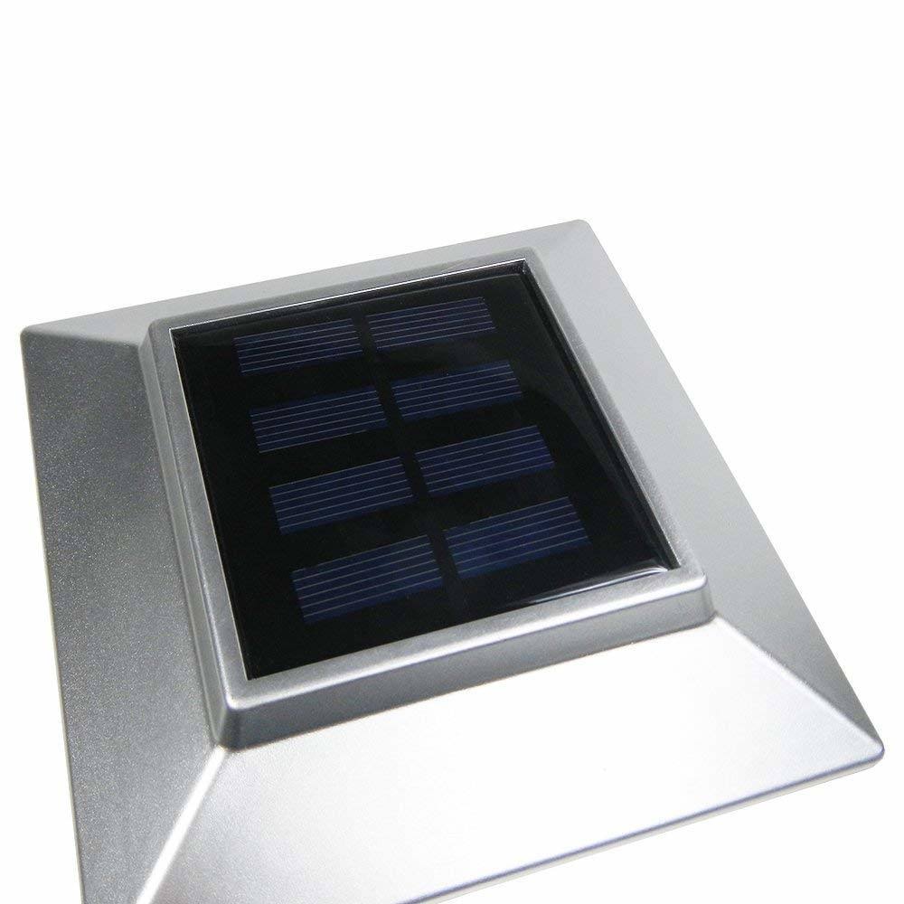 8 Pack Silver Solar LED Post Cap Light X829