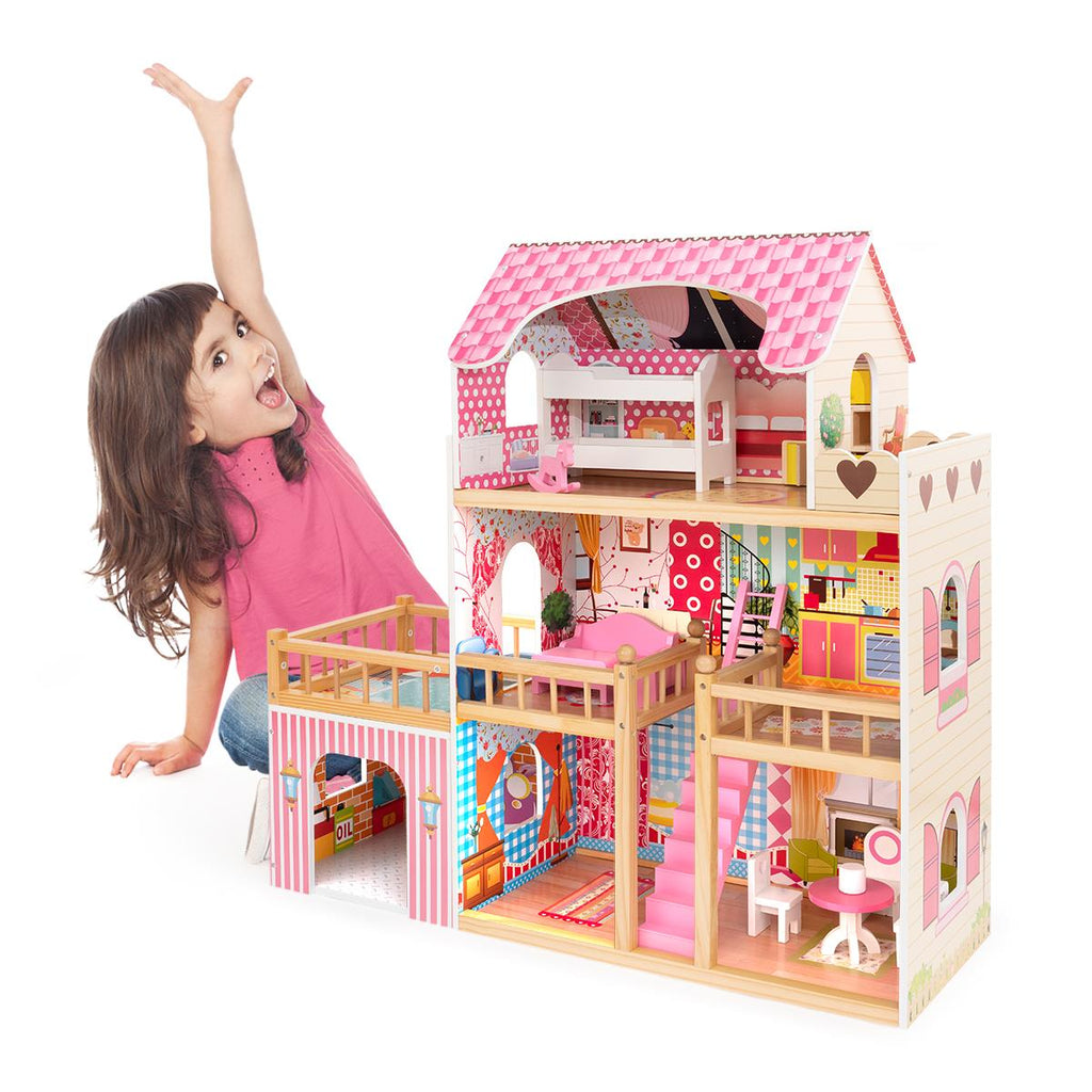 Dollhouse Toy Family House with 7 pcs Furniture L297