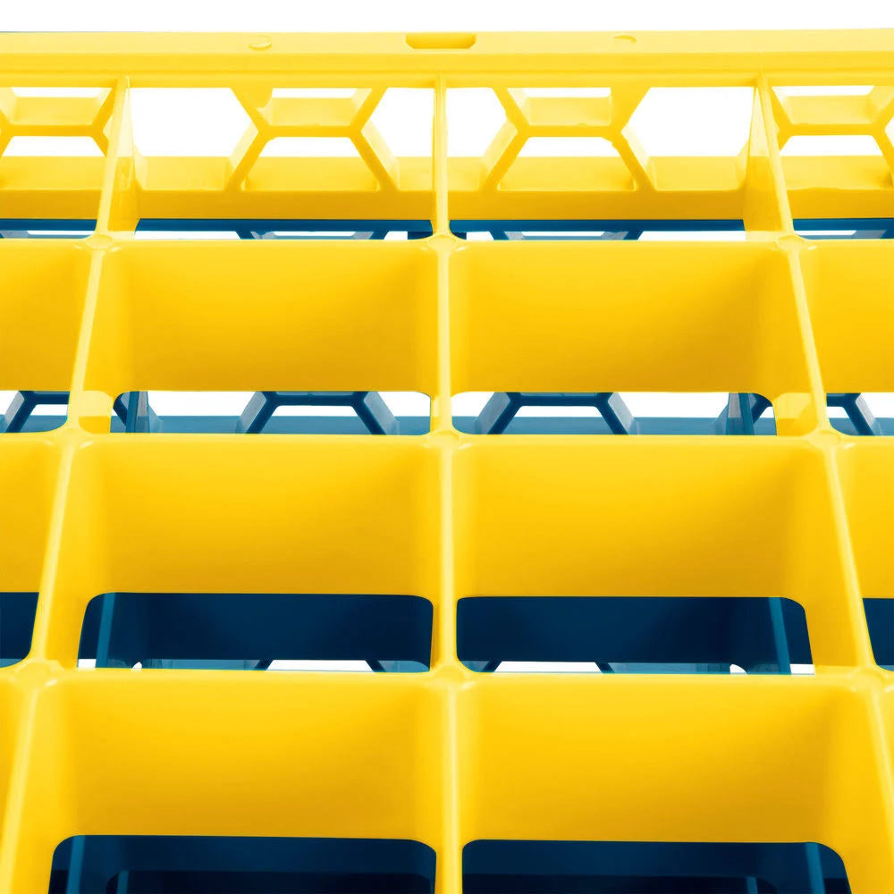36 Compartment Yellow Glass Rack with 4 Extenders J380239