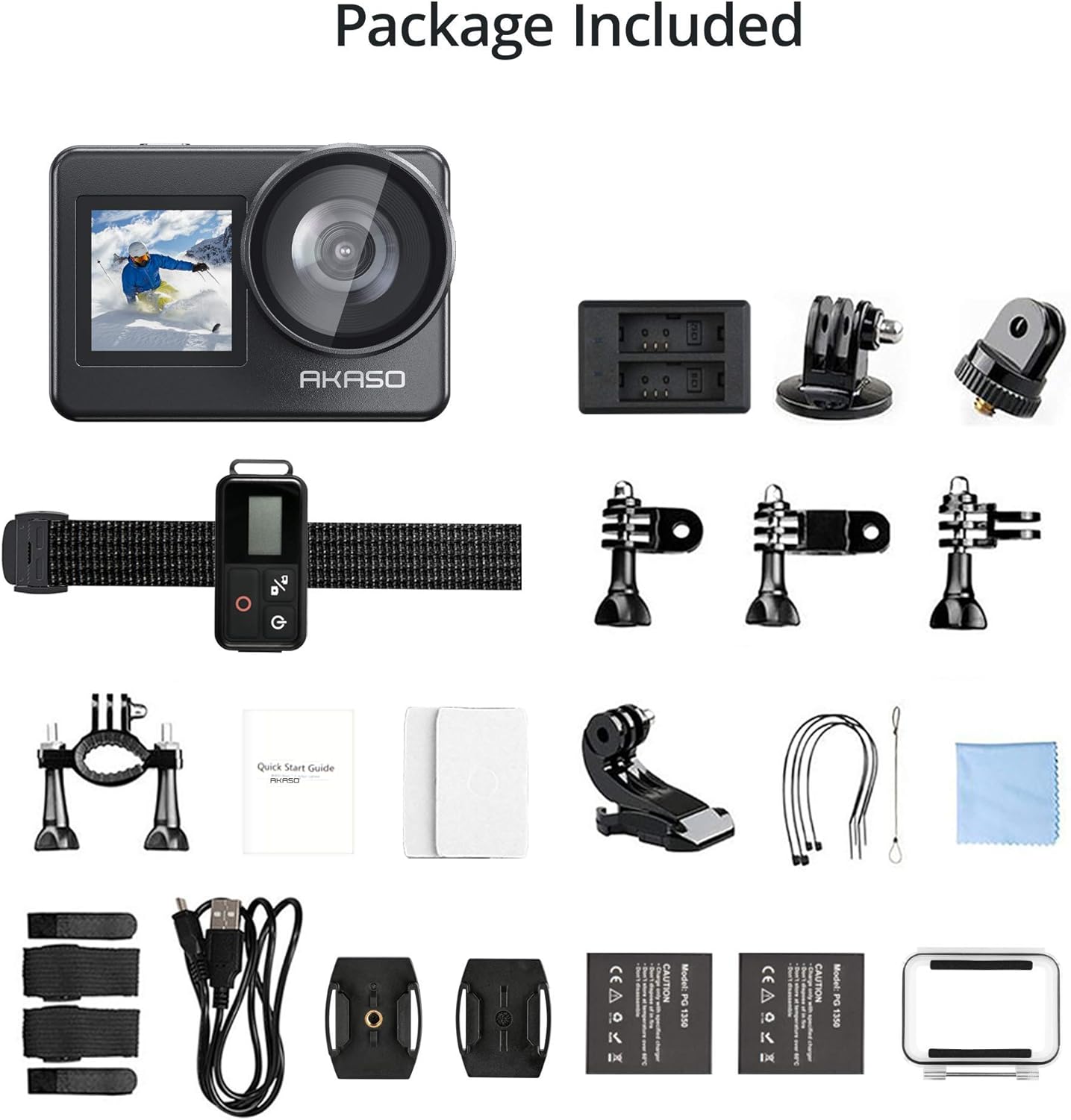 4K30FPS 20MP WiFi Action Camera with Touch Screen IPX8 Waterproof Camera EIS 2.0 External Mic with 2X 1350mAh Batteries Z450