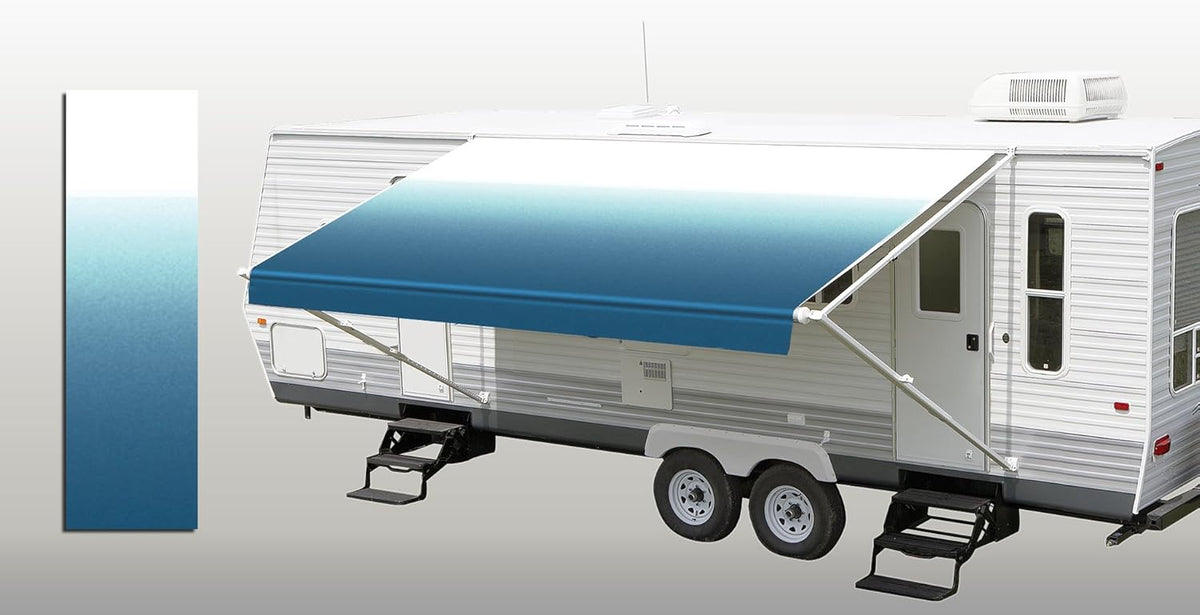 Ocean Blue Fade Awning Fabric 16' T493868