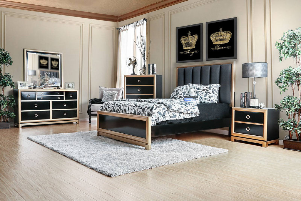Black and Gold Night Stand G283
