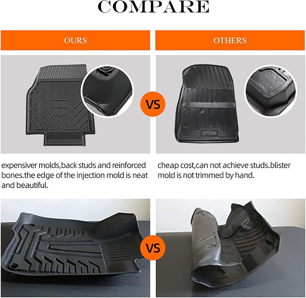 Black TPE All Weather Floor Liners for Chevrolet Equinox 2018-2021 Q442