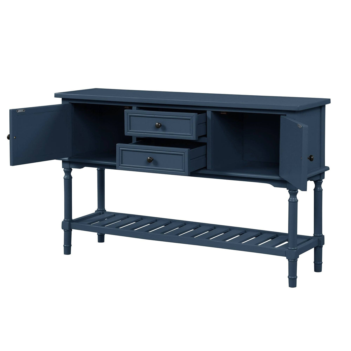 Navy Blue Wood Console Table with 2 Drawer and 1 Shelf C21737