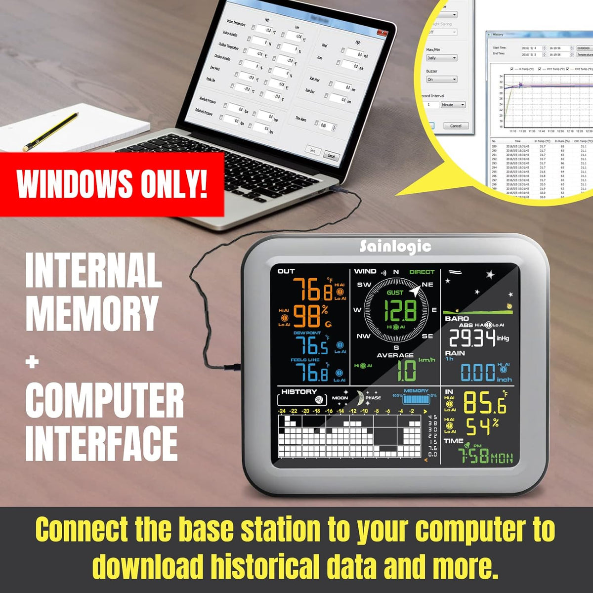 Wireless Weather Station with Outdoor Sensor R133204