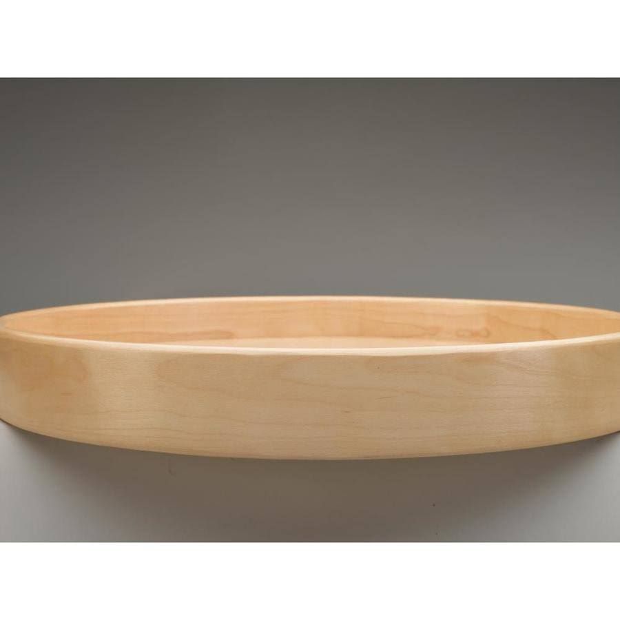 Natural Wood D-Shape 2-Shelf Lazy Susan K22606