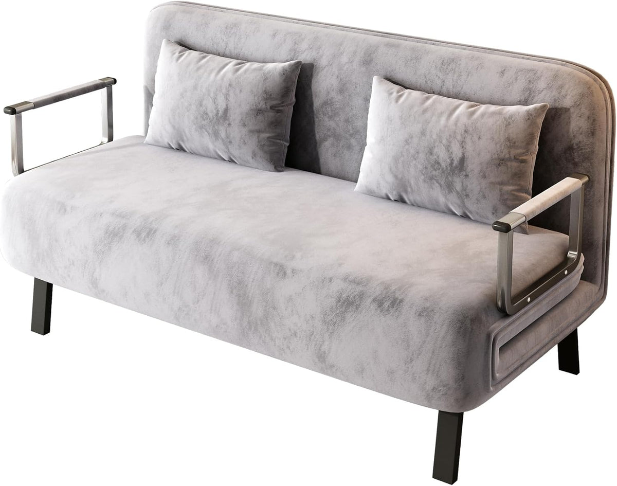 Folding Chair Bed Convertible Sleeper Sofa with Adjustable Backrest and Pillow F6702