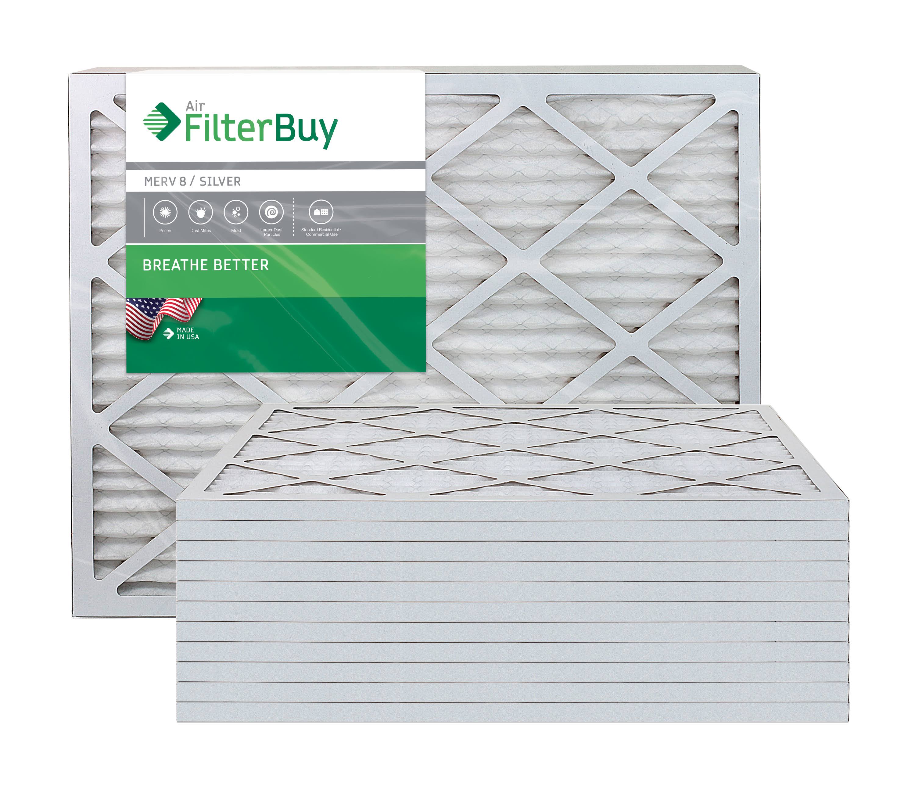 Silver MERV 8 22x36x1 Pleated AC Furnace Air Filter, Pack of 12 M217
