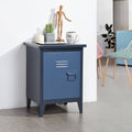 Blue Metal Locker End Table Storage Cabinet N275805