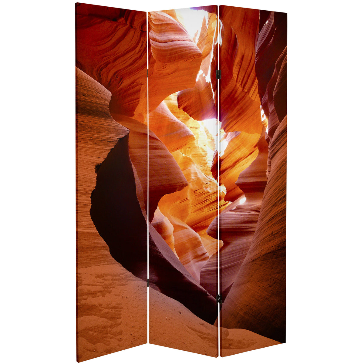 Tall Double Sided Painted Desert Canvas Room Divider Z16984