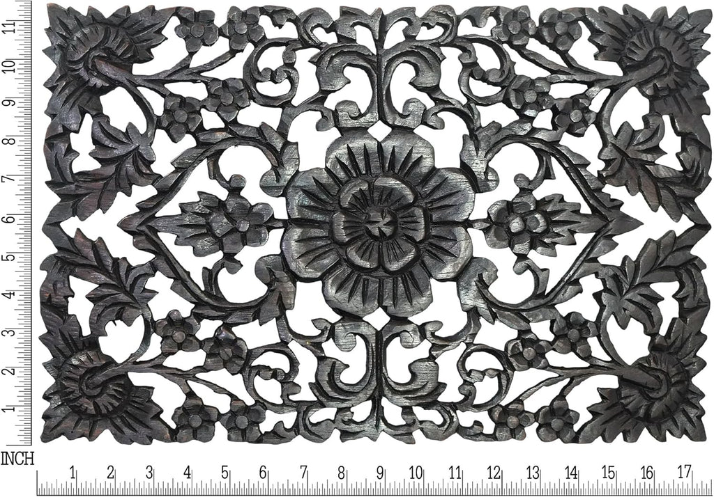 Hand Carved Teak Wood Wall Art 18 x 12 F234956