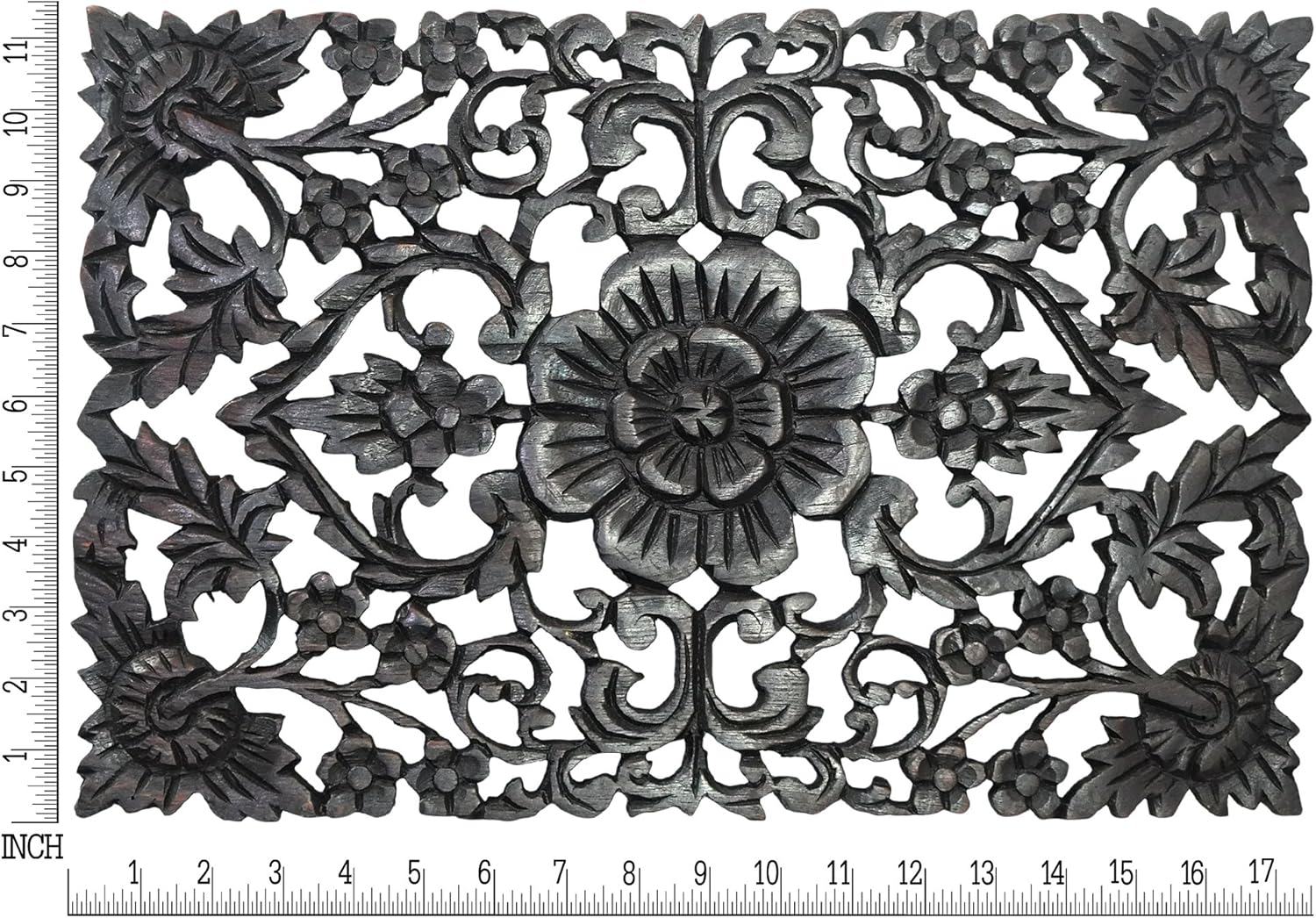 Hand Carved Teak Wood Wall Art 18 x 12 F234956
