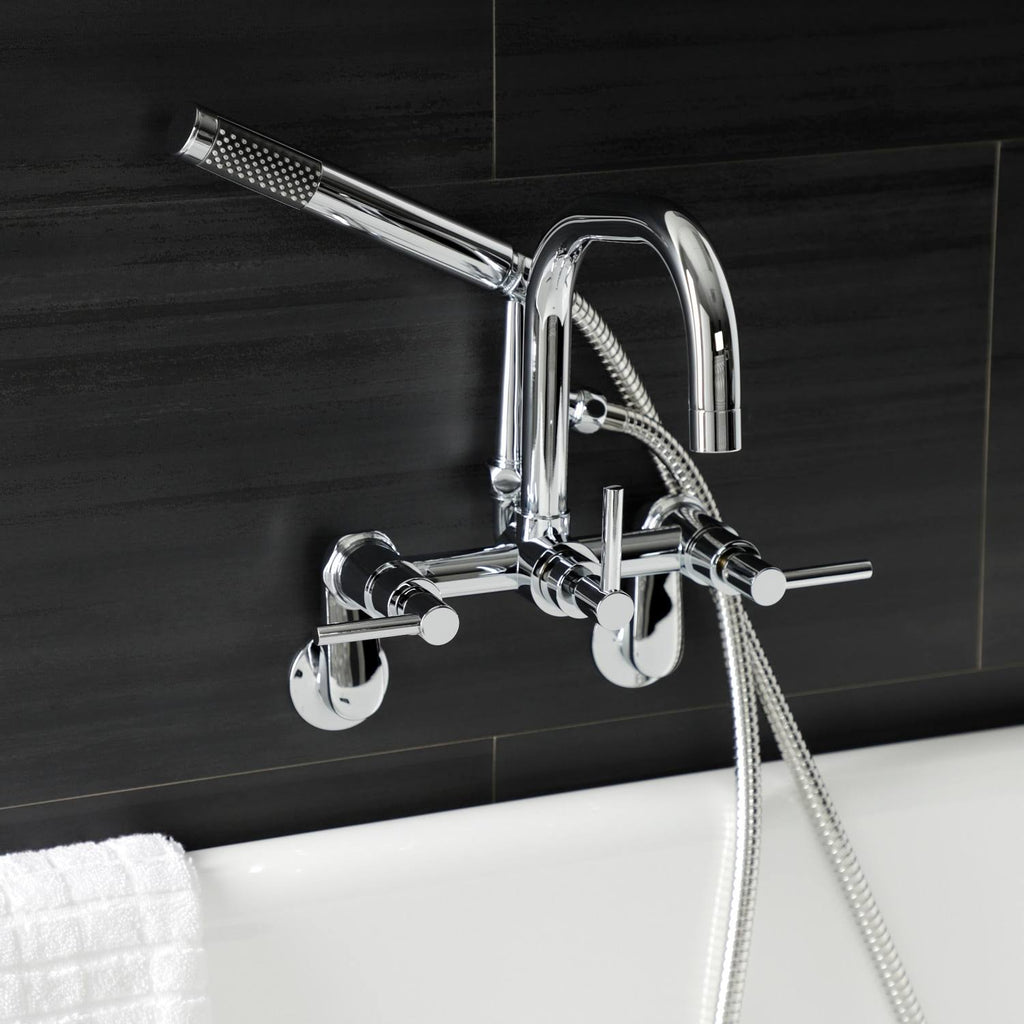 Brushed Nickel Wall Mount Clawfoot Tub Faucet P116952