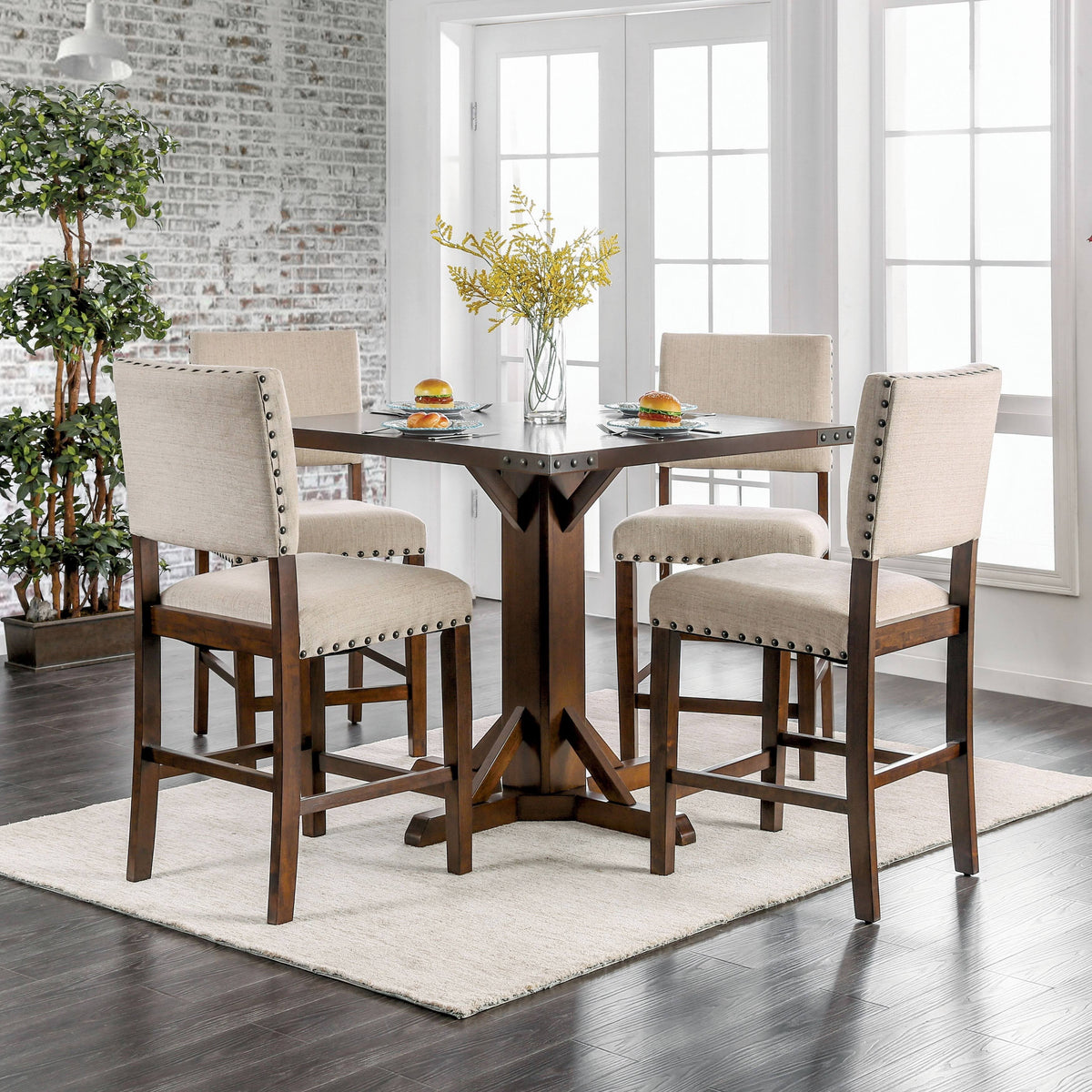 Brown Cherry Counter Height Chair (Set of 2) J294270