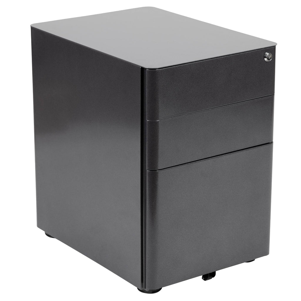 Black 3-Drawer Mobile Locking Filing Cabinet T382471