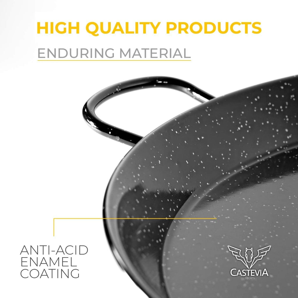 22 Inch Enamelled Carbon Steel Paella Pan G3322