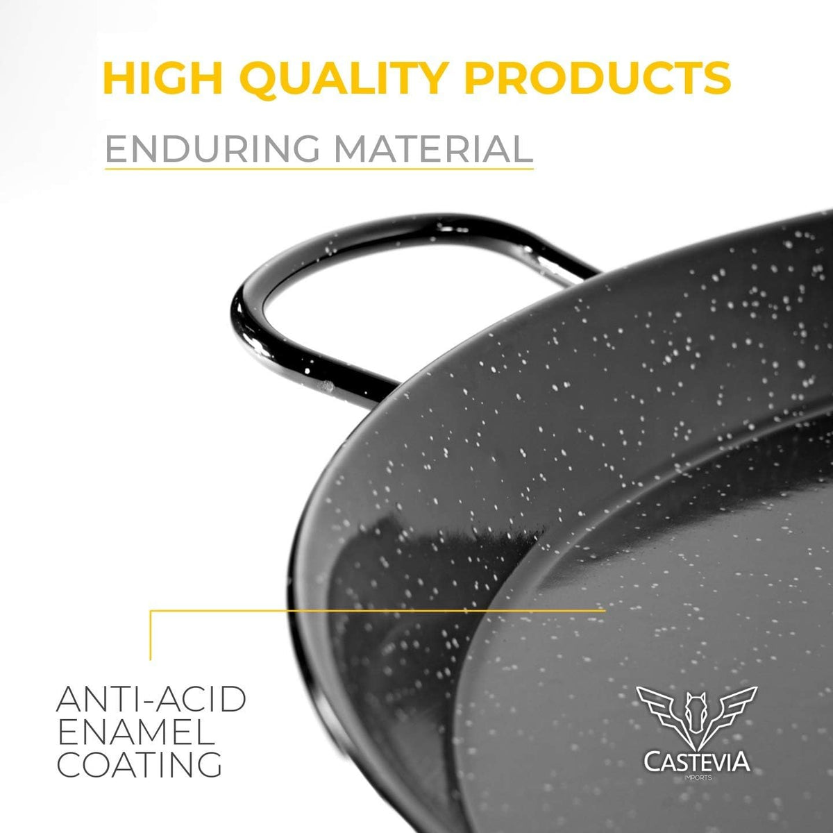 22 Inch Enamelled Carbon Steel Paella Pan G3322