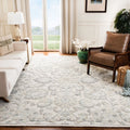 Ivory/Grey Floral Wool Area Rug W689