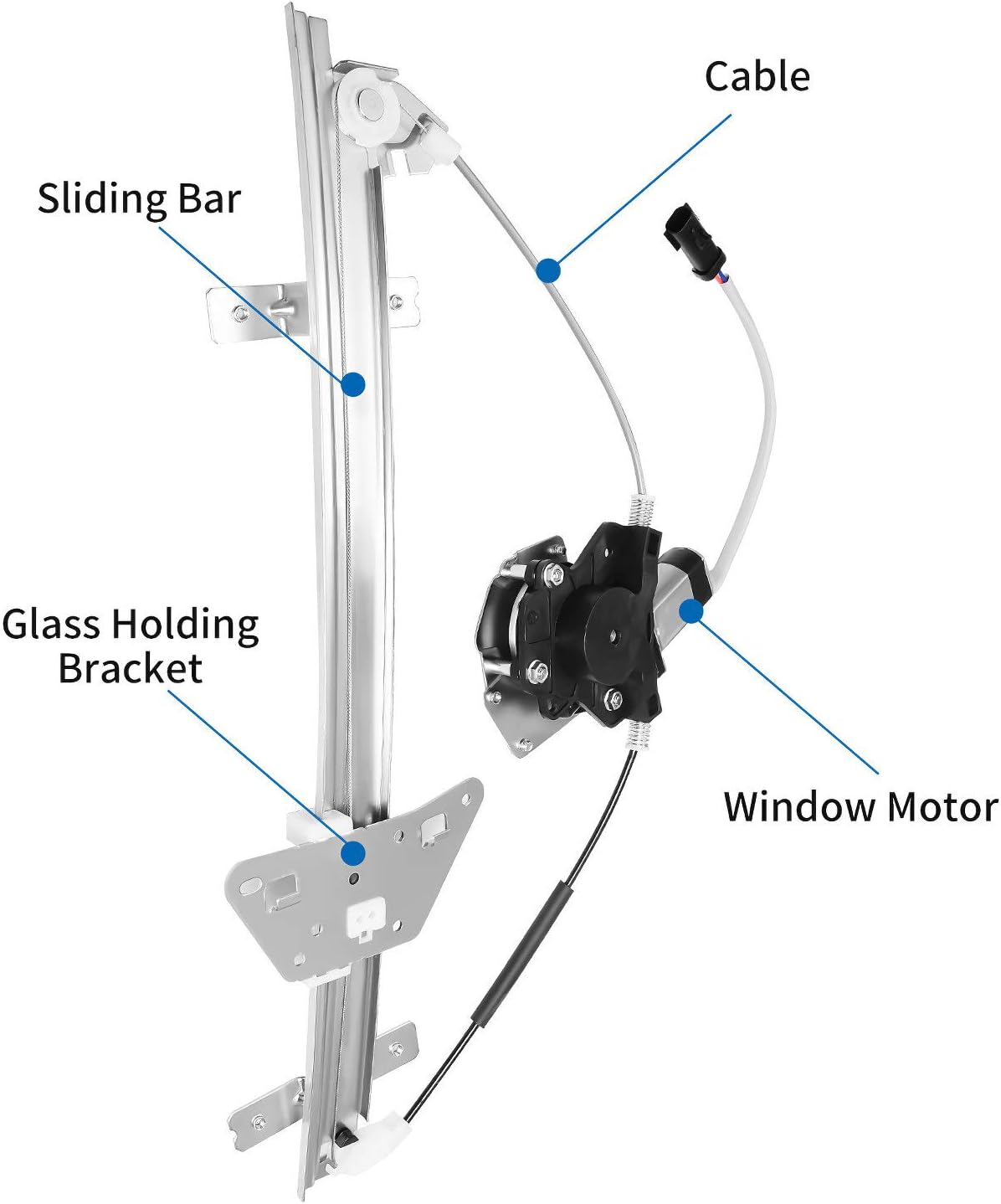 Power Window Regulator with Motor for Rear Right Side, Pack of 2 L717