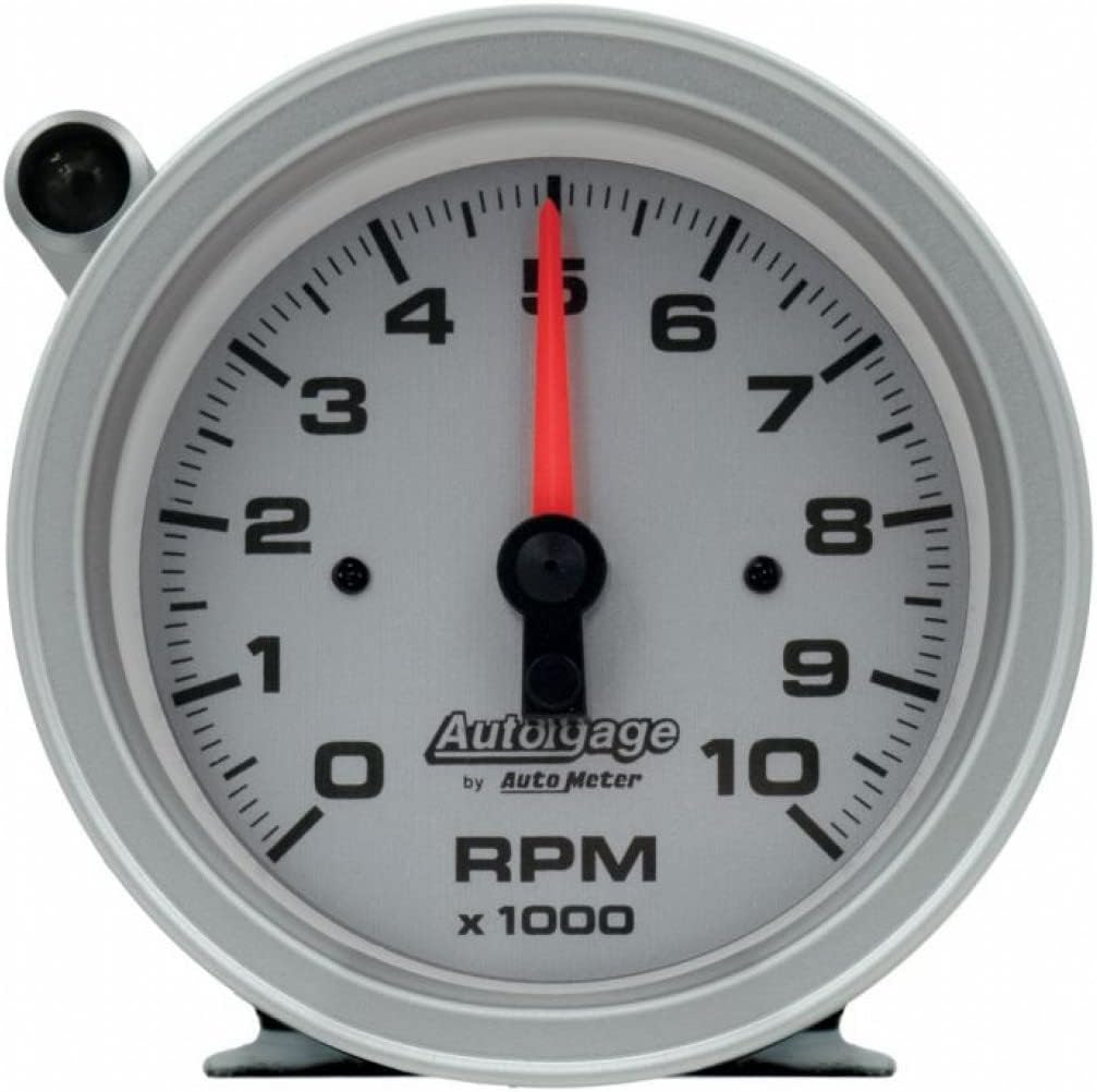 3 3/4in Tachometer 10K RPM Silver Dial Black Case M694
