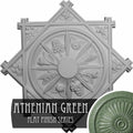 38 1/4x22OD x 1 1/2x22P Hand-Painted Athenian Green Ceiling Medallion H68894