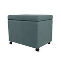 Blue Fabric File Storage Ottoman J427487