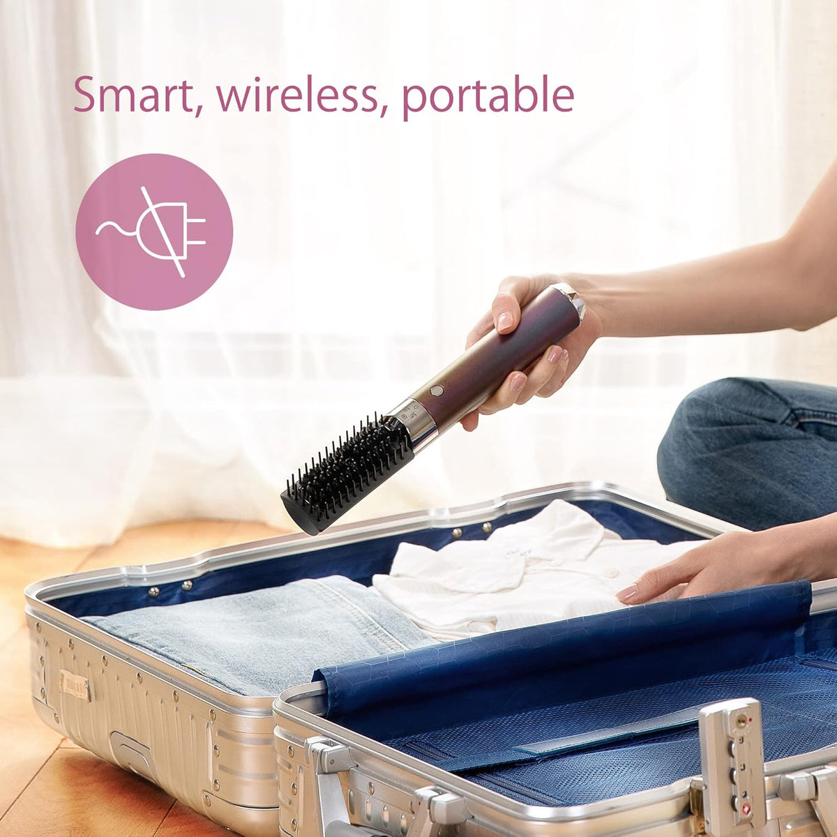 Smart Cordless Hair Styling Brush with Travel Bag X9244