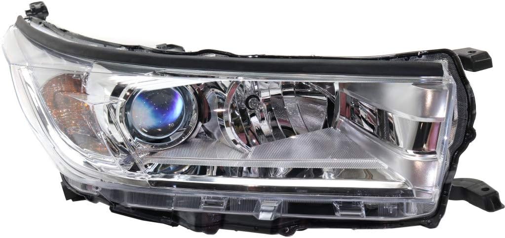 Headlight Assembly for Toyota Highlander 2017 2018 2019 Passenger Side Chrome Bezel P97392