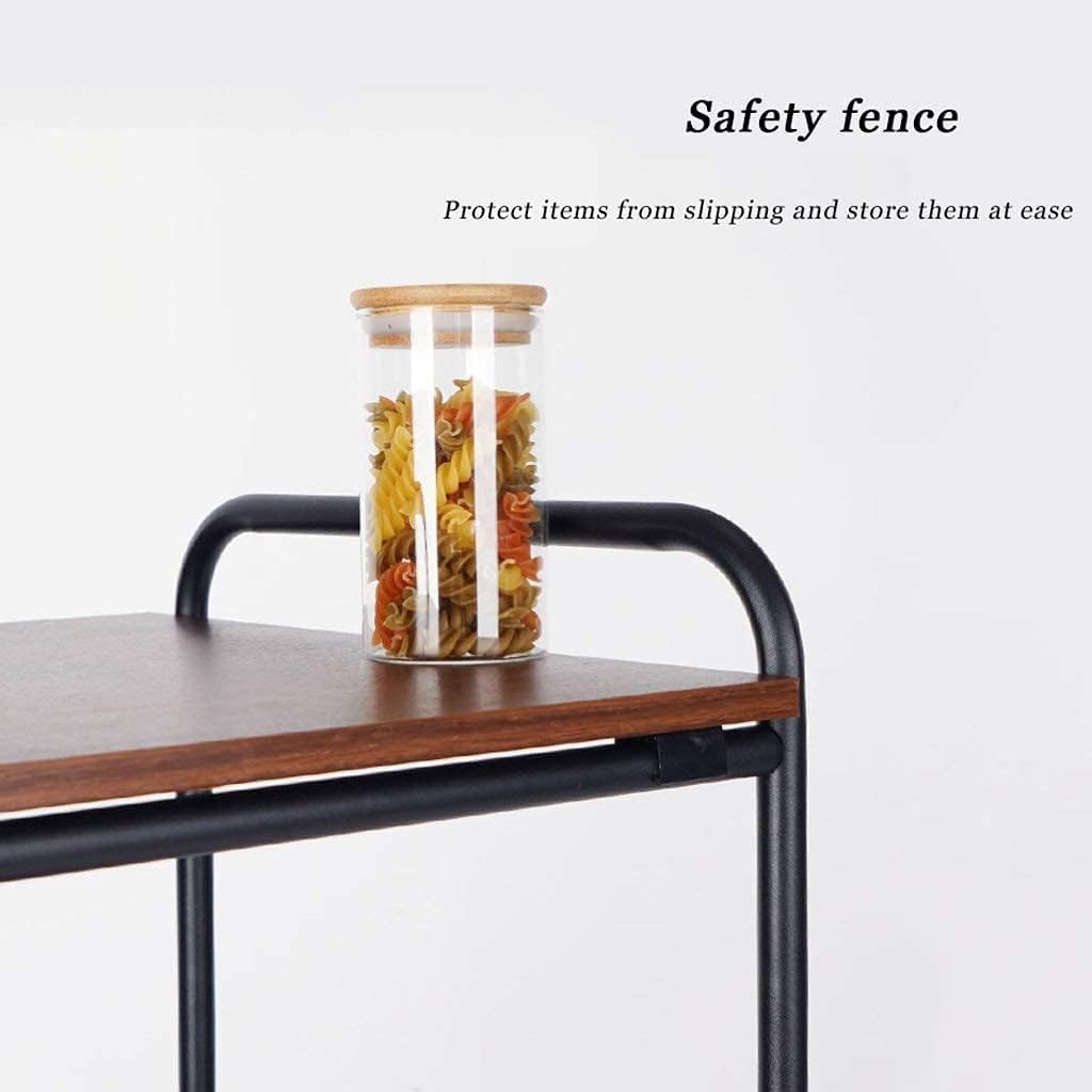 Black Kitchen Island Serving Cart with 2 Basket Drawers U2740