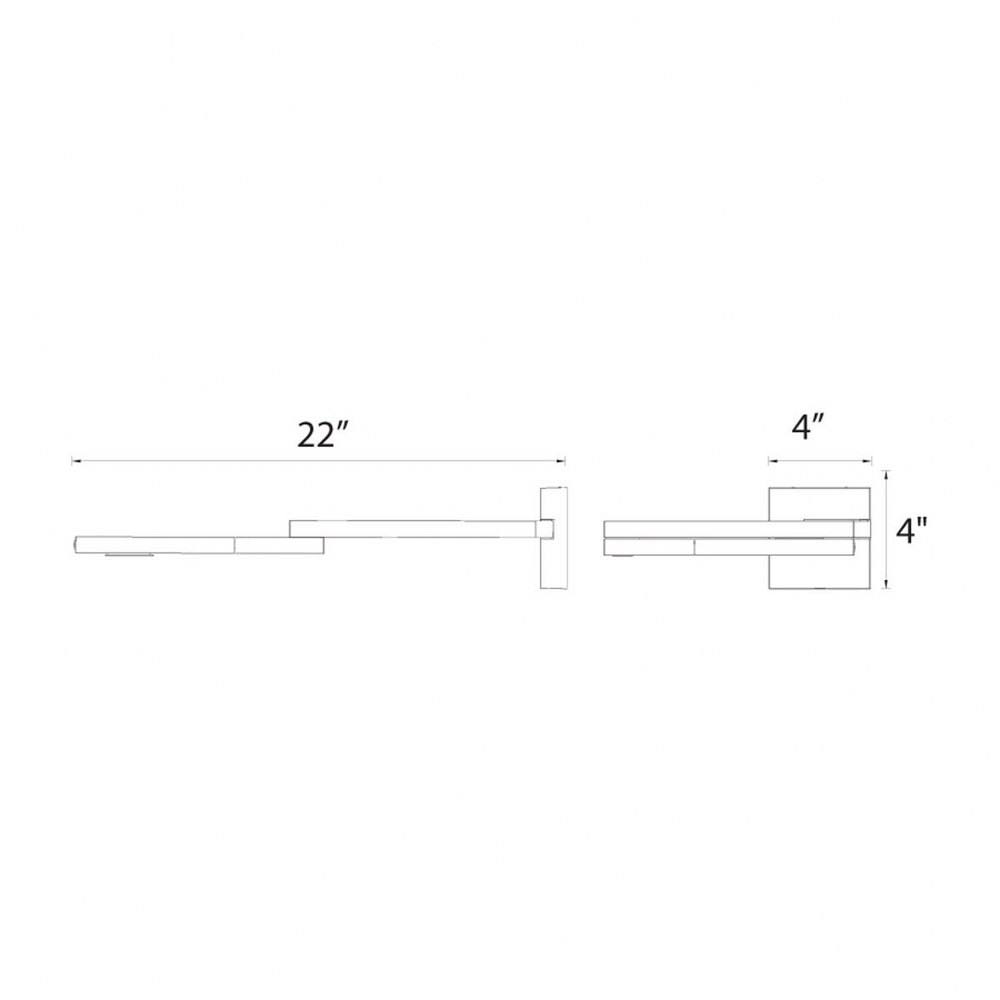 Left Titanium Flip LED Swing Arm O5626