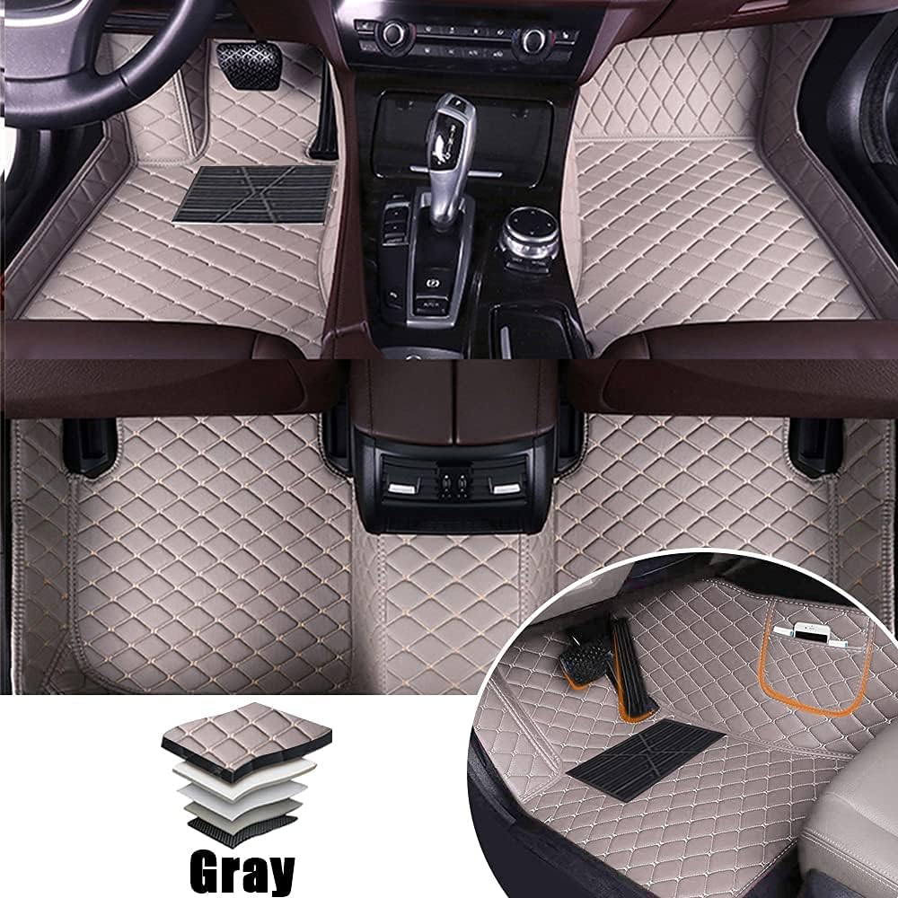 Blue Leather Car Floor Mats for VNL 670 Front & Rear Full Coverage Liner/Set I5965