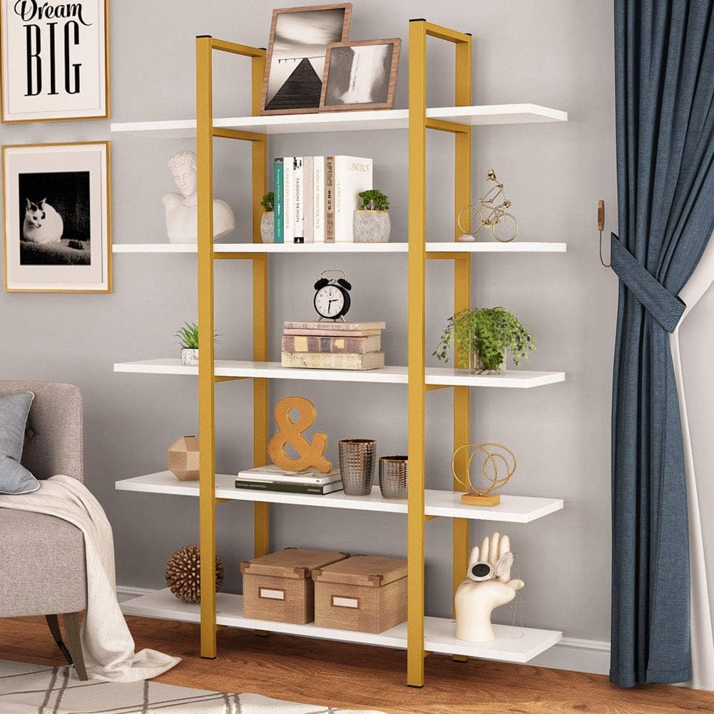 5-Tier Vintage Industrial Bookcase X1986