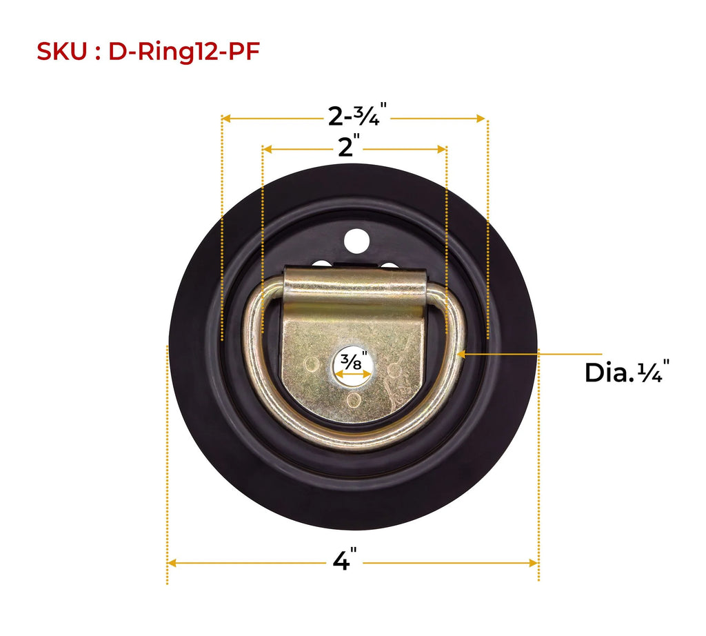 20 Pack Recessed D-Ring Tie-Down Anchor with Plastic Pan Fittings Q945284