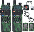 2 Pack Baofeng UV-5R 5Watt Camo Two Way Radio Transceiver with Extra 2 Pack 1800mAh Battery J6806