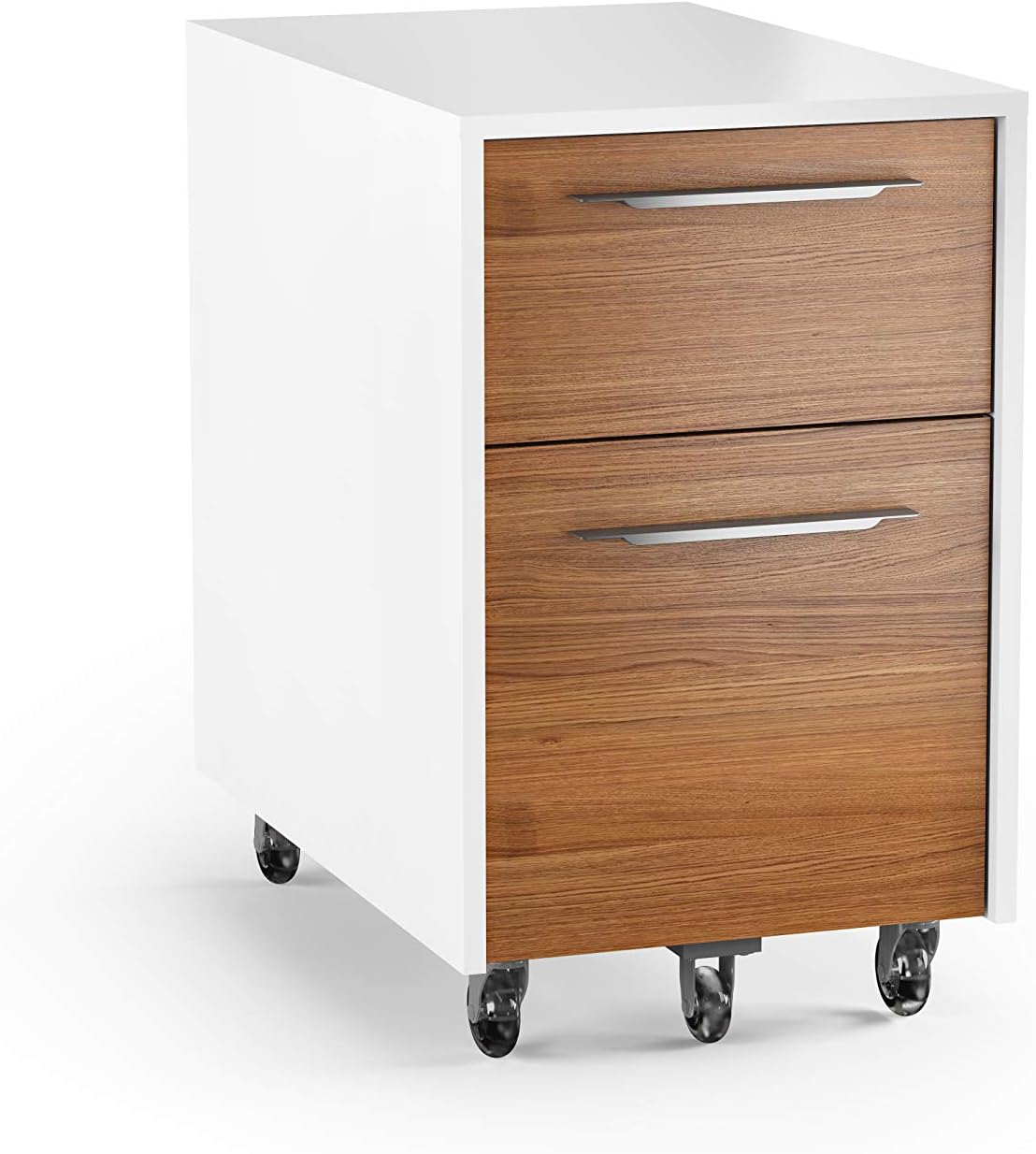White/Charcoal Stained Ash Mobile File Pedestal Cabinet K65986
