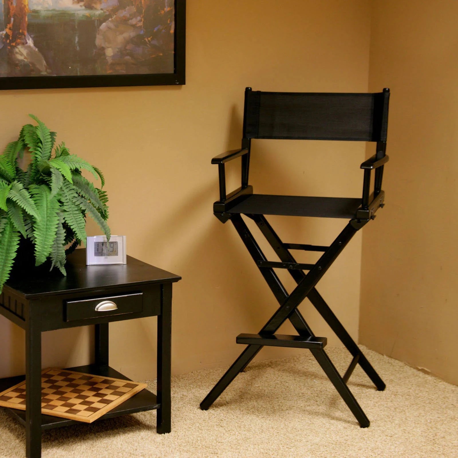 White Walnut Frame Bar Height Director Chair K836