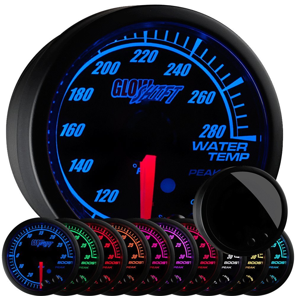 Black Dial Tinted Lens Water Coolant Temperature Gauge Kit 2-1/16" 52mm Pack of 2 V58882