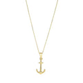 14k Yellow Gold Anchor Pendant Necklace C336109