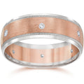 Two Tone 14K Rose Gold Diamond Wedding Band D310602