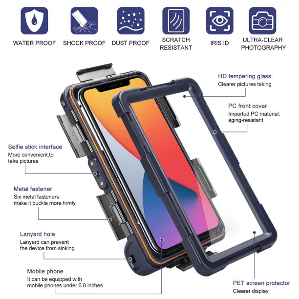 Waterproof Protective Case for Motorola Moto G Power, Up to 6.9 Inch X2121