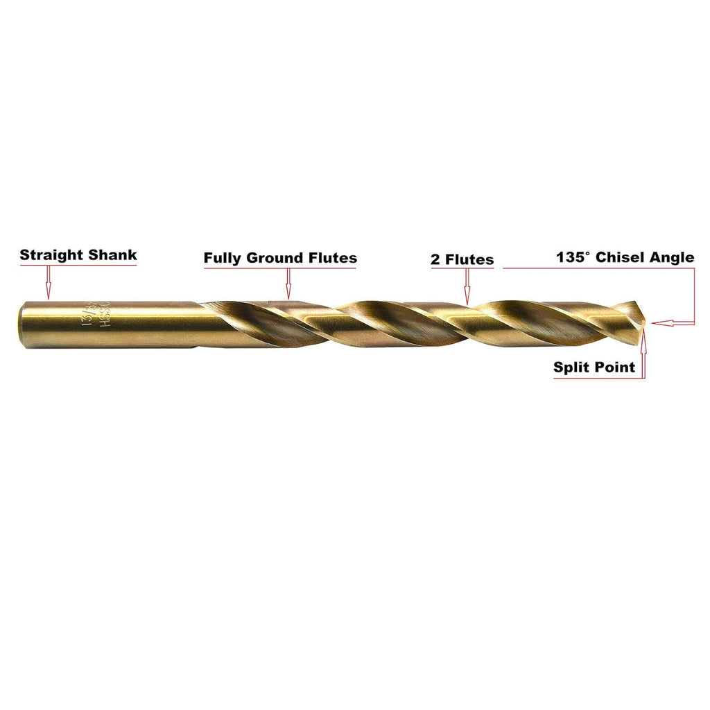 60PCs HSS M35 Cobalt Twist Drill Bits U55700