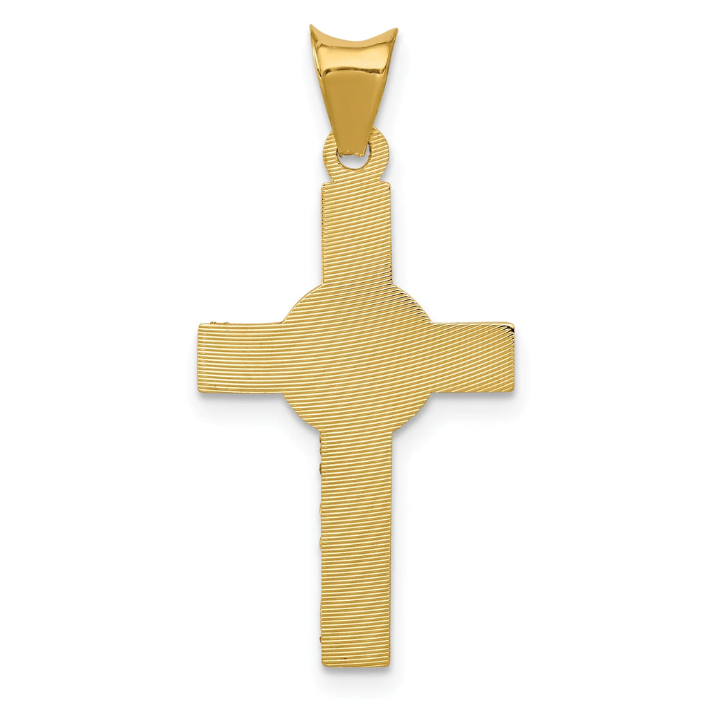 14K Two-Tone Gold Rhodium Plating Crucifix Cross Pendant Necklace M800
