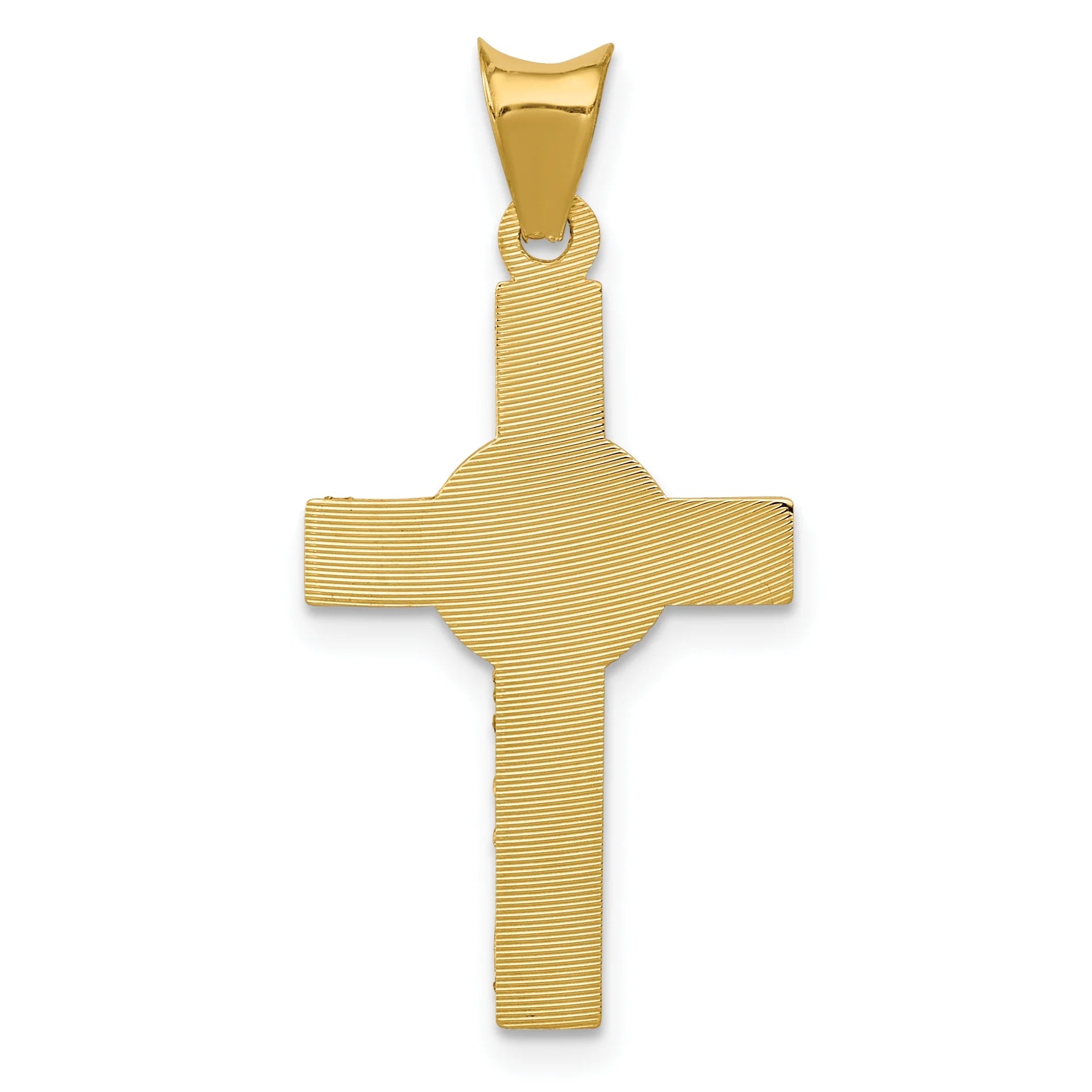 14K Two-Tone Gold Rhodium Plating Crucifix Cross Pendant Necklace M800