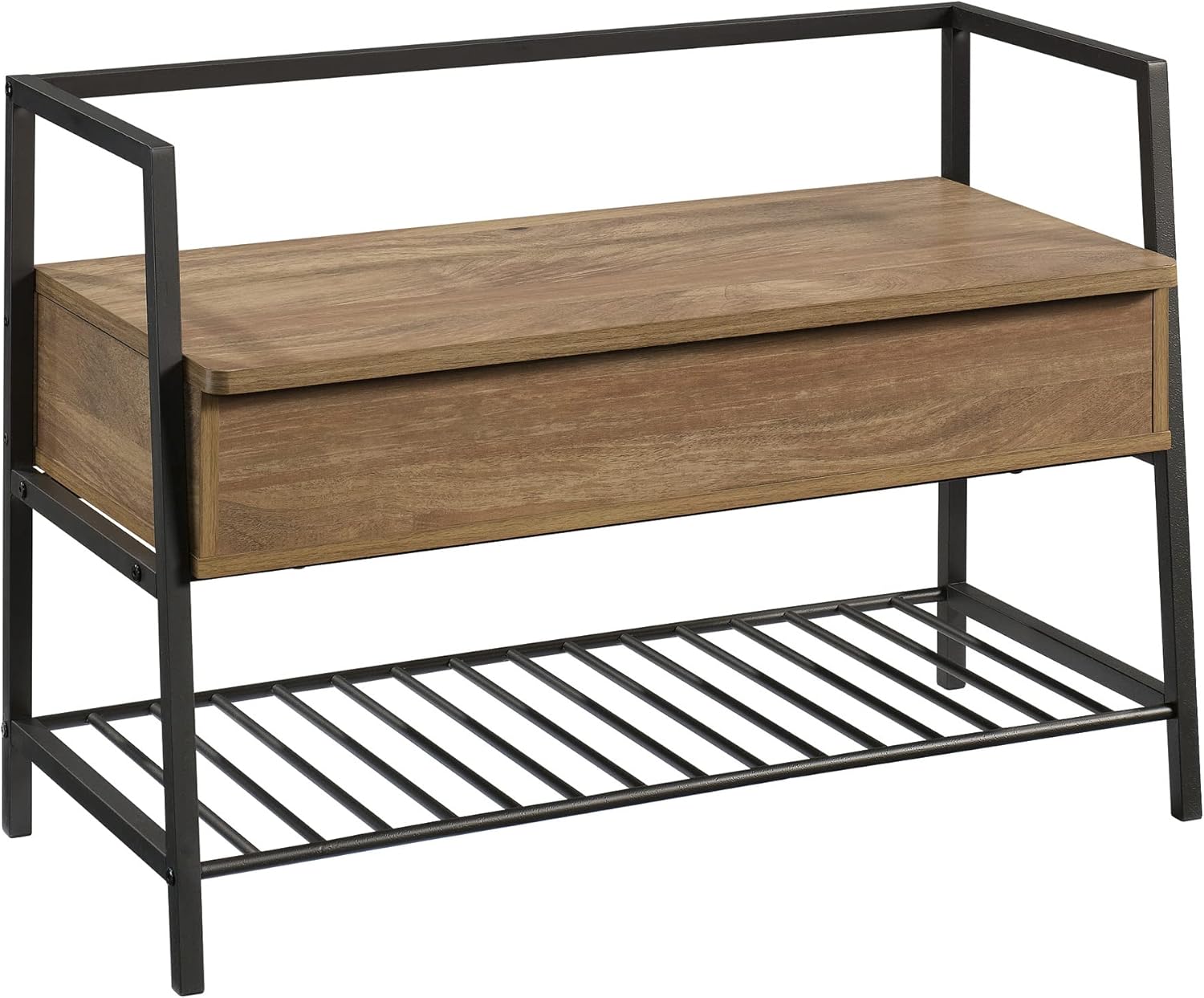 Storage Bench and Tall Bookcase, Charter Oak Finish I645035