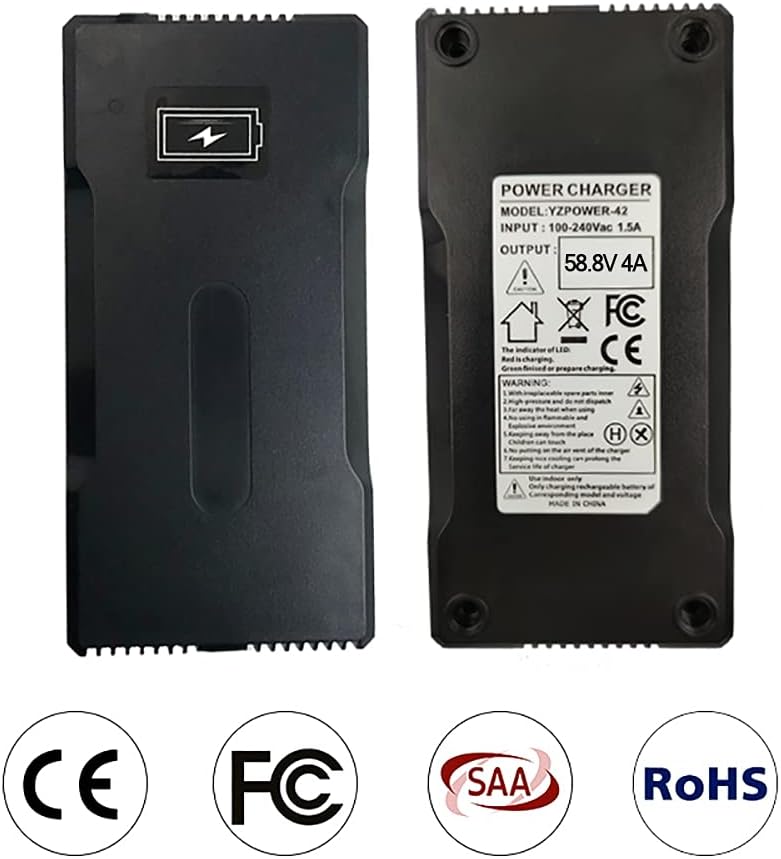 58.8V 4A 14S Lithium Battery Charger with 5.5mm 2.1mm Connector Pack of 2 Z56938