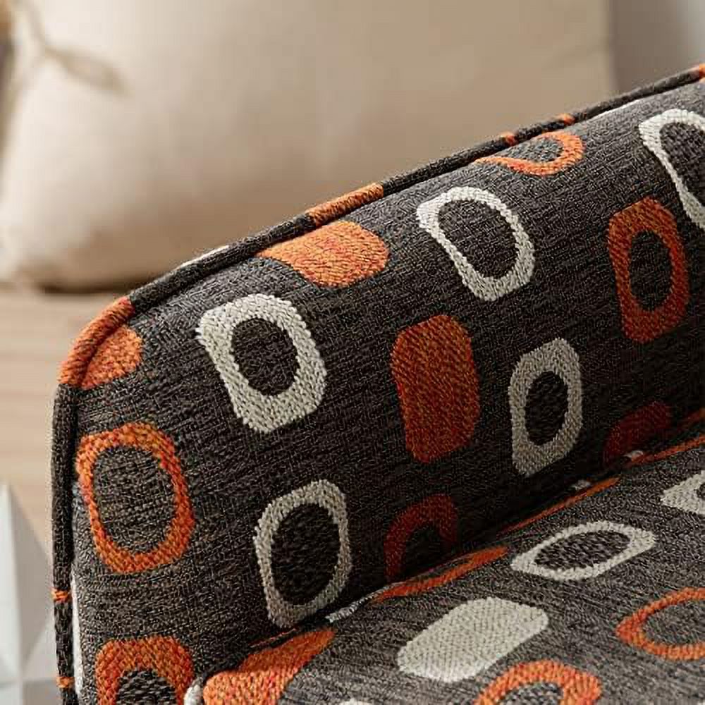 Grey Pattern Linen Fabric Accent Chair I786
