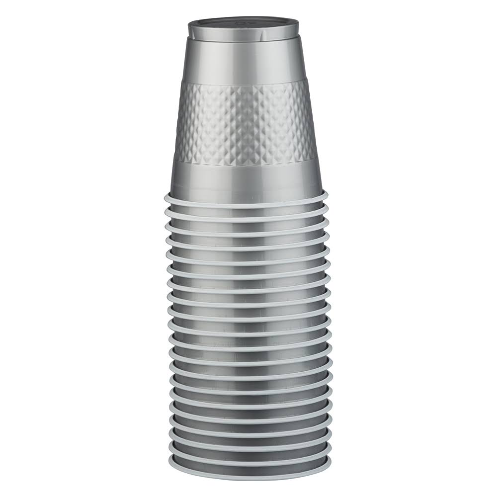 200 Bulk Plastic Cups 12 oz Silver P1449