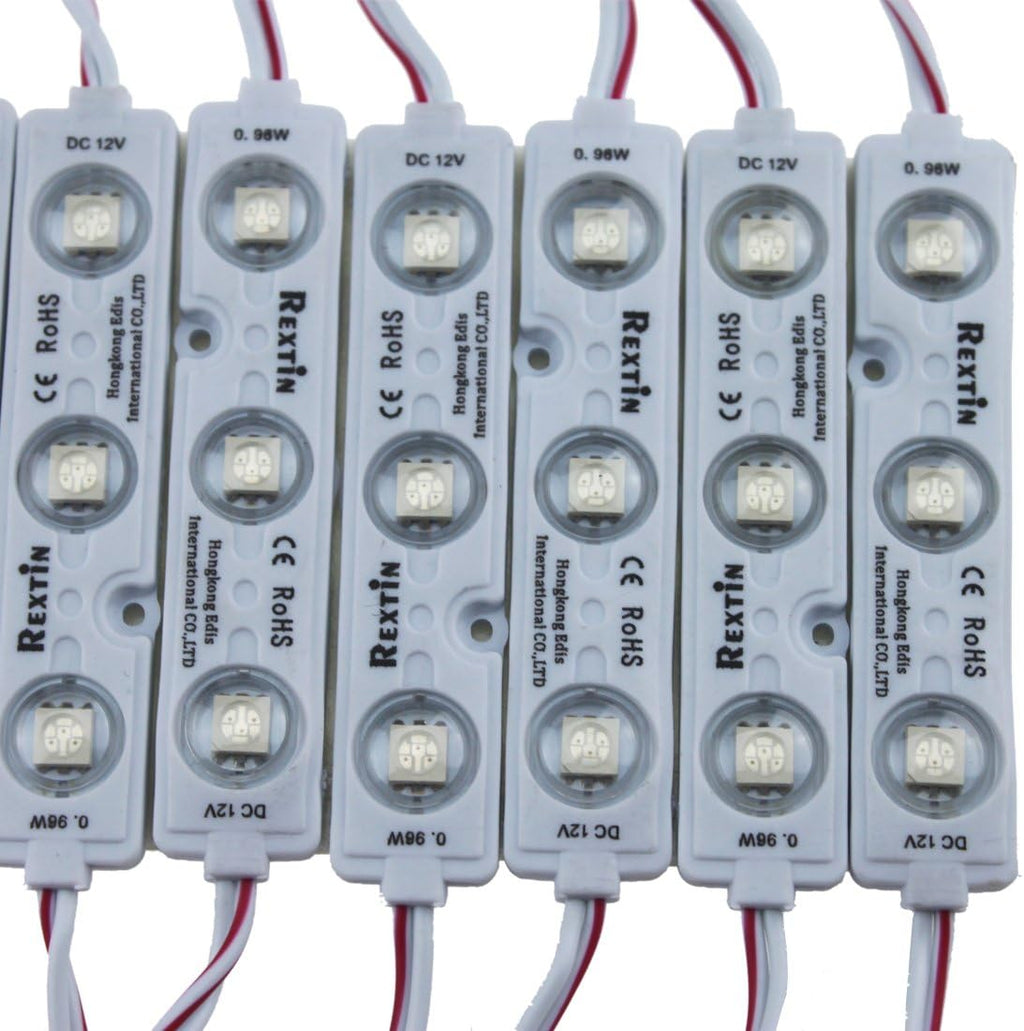 200pcs 3 LED Module White 5050 SMD Waterproof Decorative Light with Tape Adhesive Backside Pack of 2 Y50663
